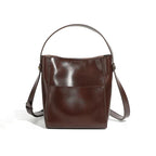 Grand sac seau cuir Café