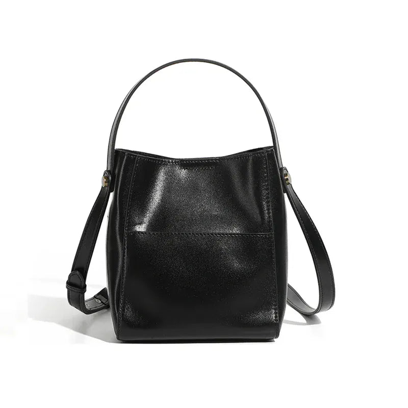 Grand sac seau cuir Noir