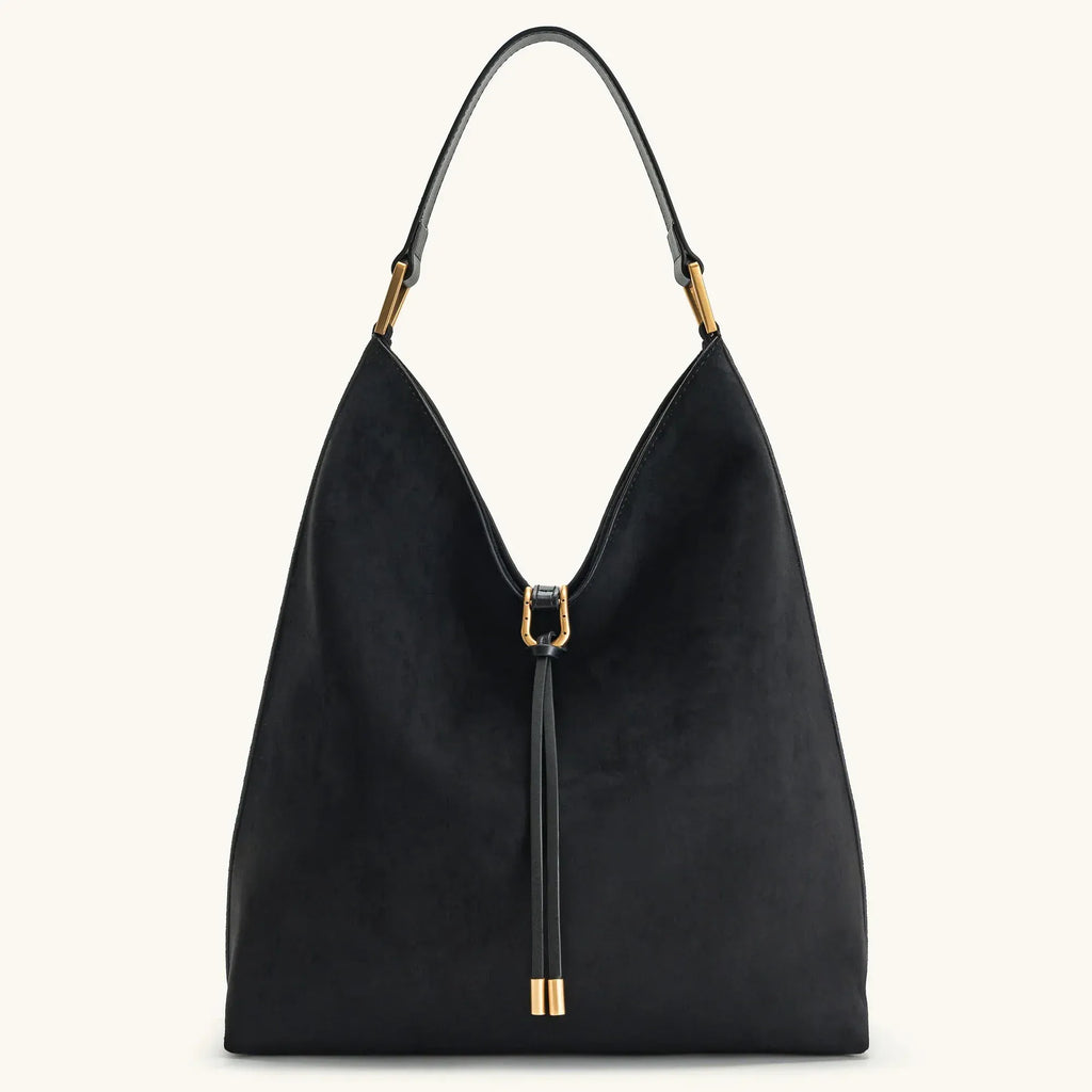 Grand sac seau en suédine Noir / 29-12-32 cm