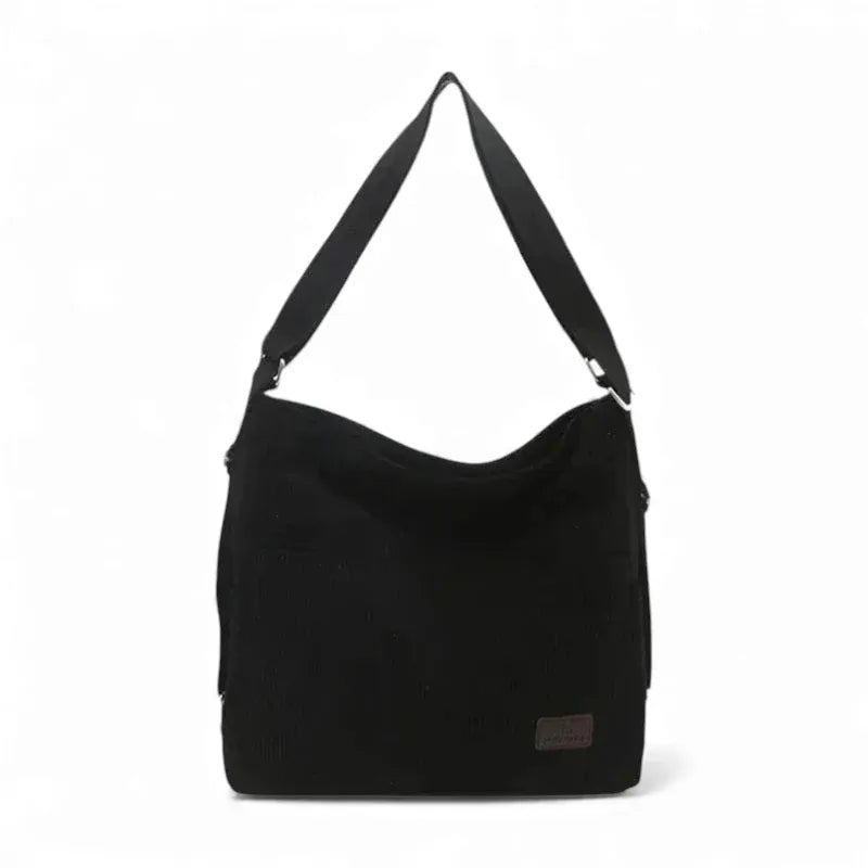 Grand sac seau en velours Noir