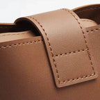 Mini sac seau en cuir vegan Marron