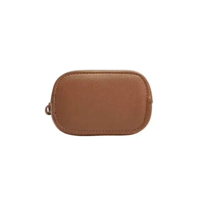 Mini sac seau en cuir vegan Marron