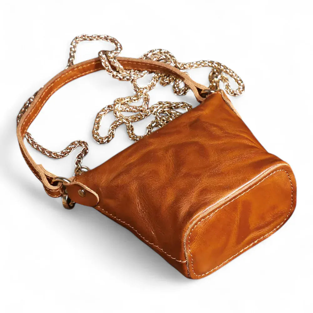 Sac seau a chaîne doré