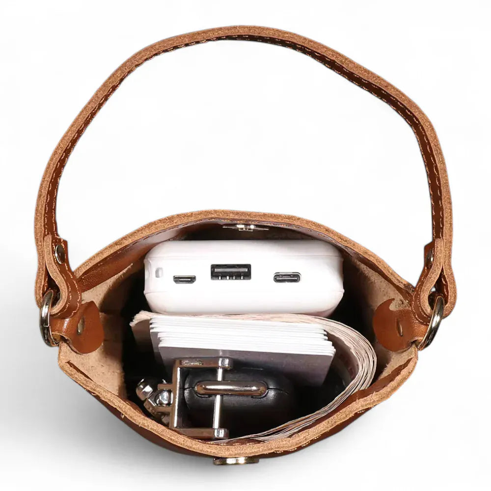 Sac seau a chaîne doré