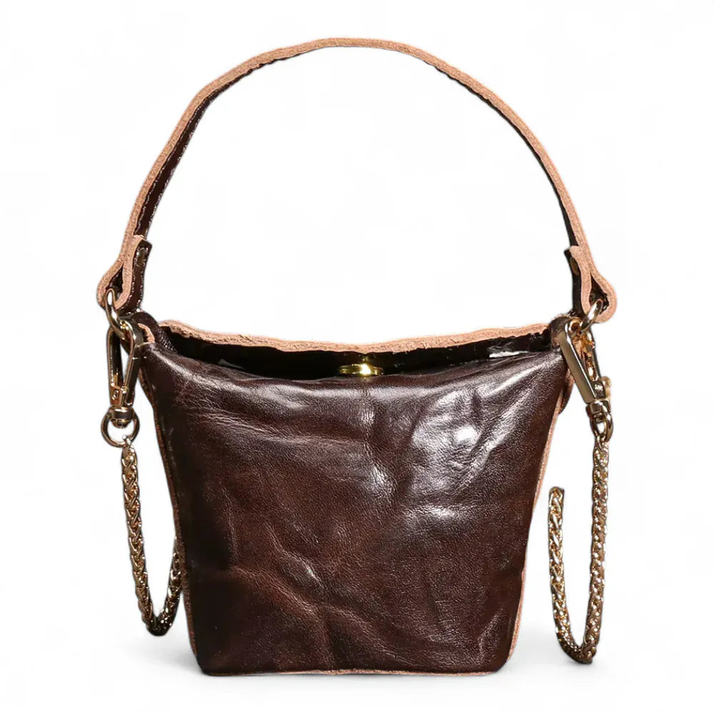 Sac seau a chaîne doré