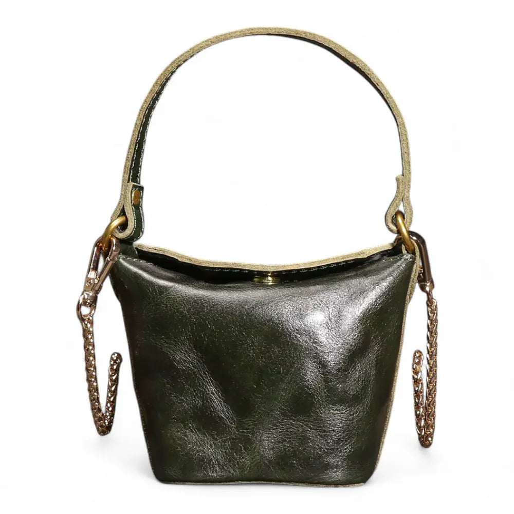 Sac seau a chaîne doré