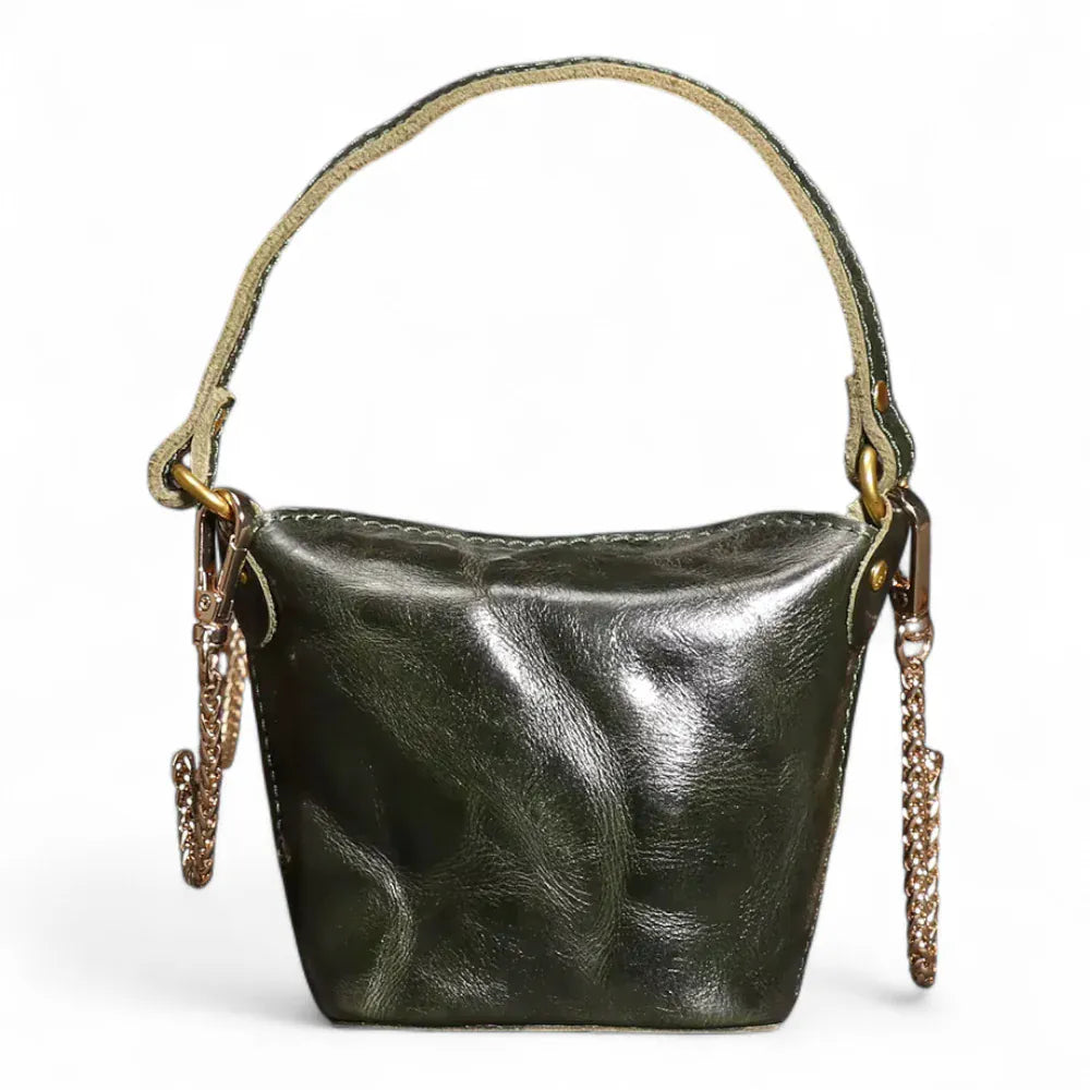 Sac seau a chaîne doré Vert