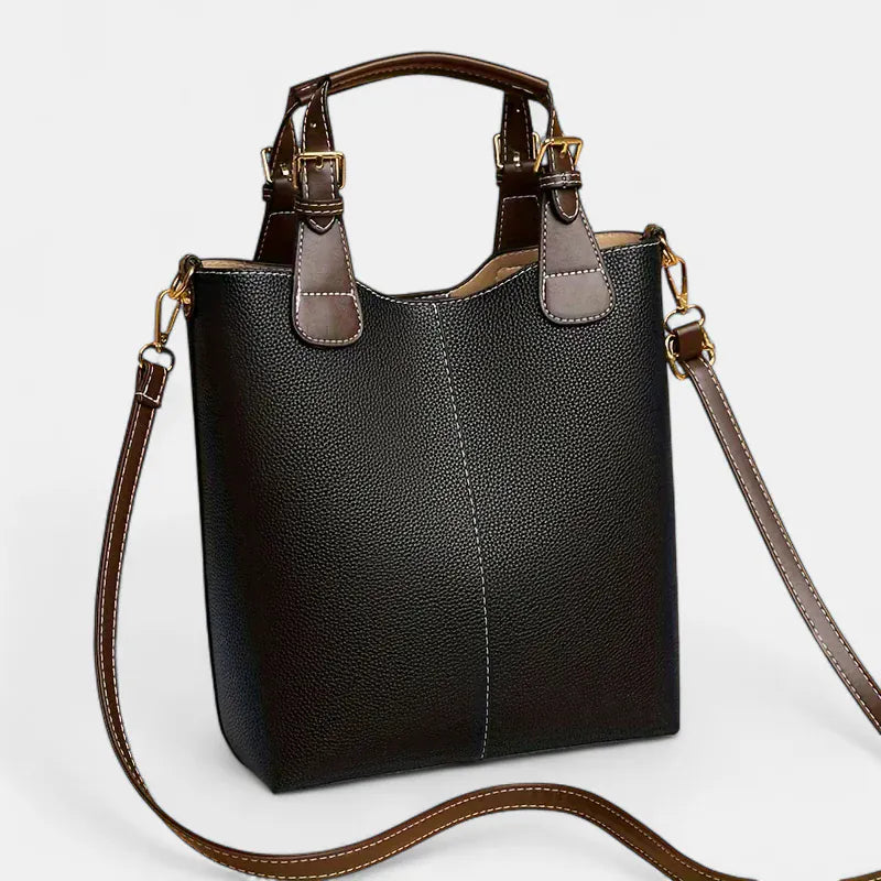 Sac seau allongé similicuir Noir