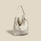 Sac seau arrangé en cuir vegan Ivoire