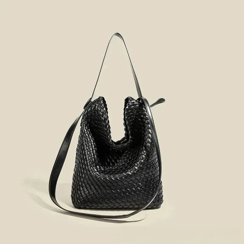 Sac seau arrangé en cuir vegan Noir