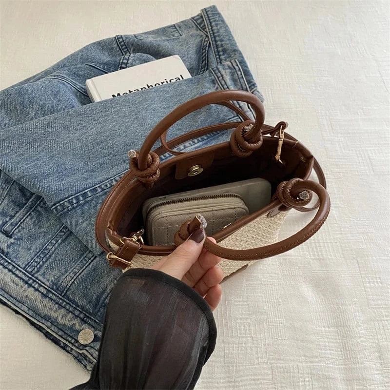 Sac seau bicolore boucle