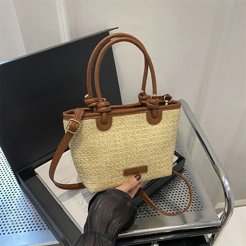 Sac seau bicolore boucle Khaki