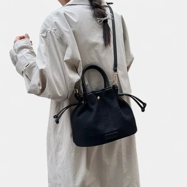 Sac seau bourse en suédine