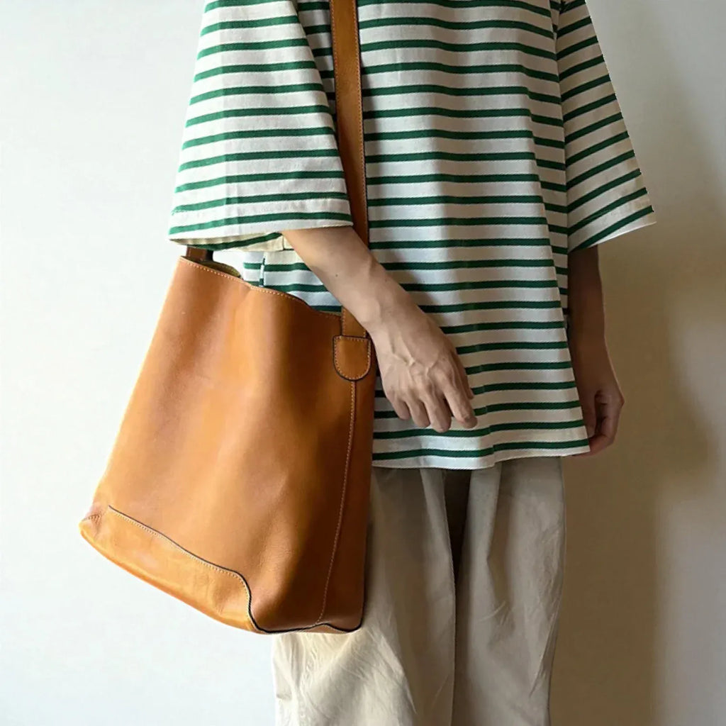 Sac seau campagne cuir