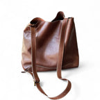 Sac seau campagne cuir Café