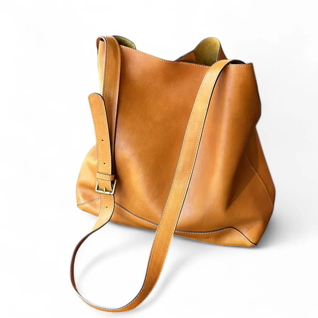 Sac seau campagne cuir Jaune
