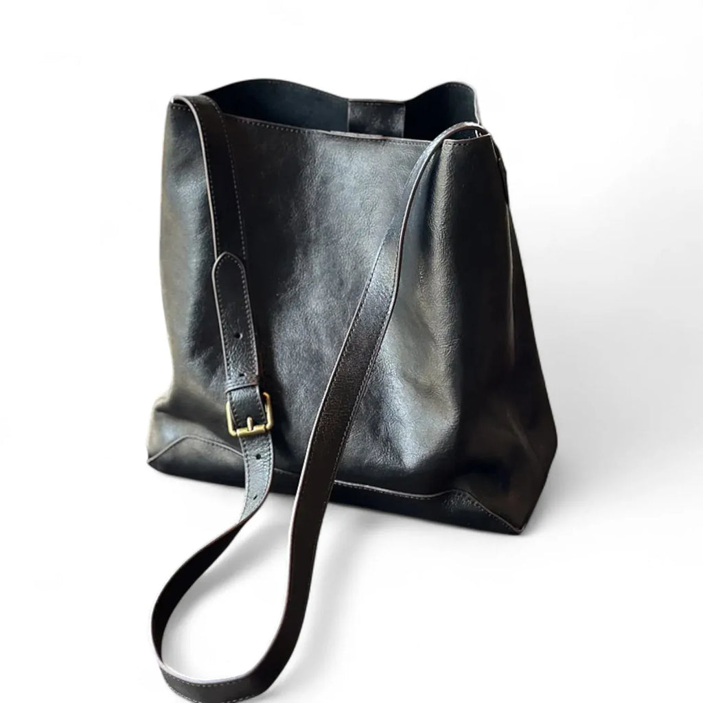 Sac seau campagne cuir Noir