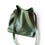 Sac seau campagne cuir Vert