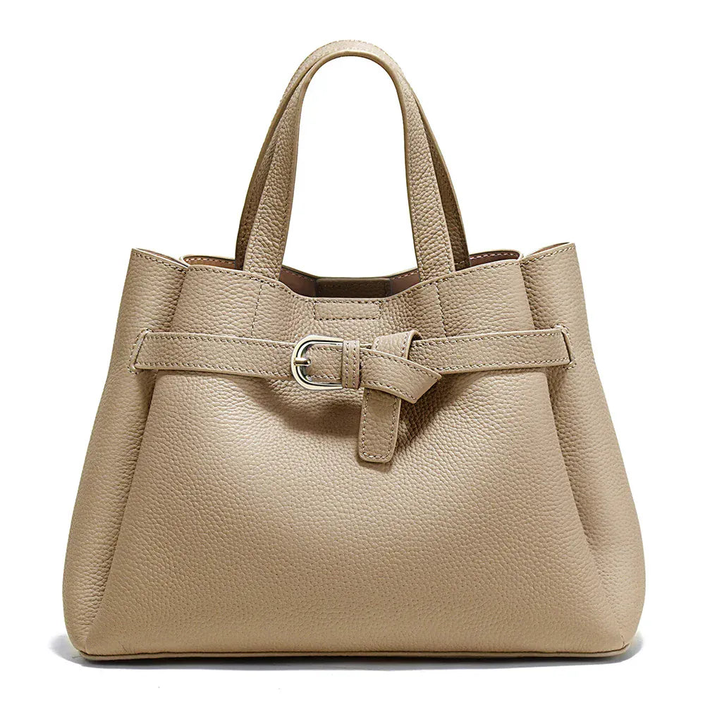 Sac seau ceinture en cuir Khaki