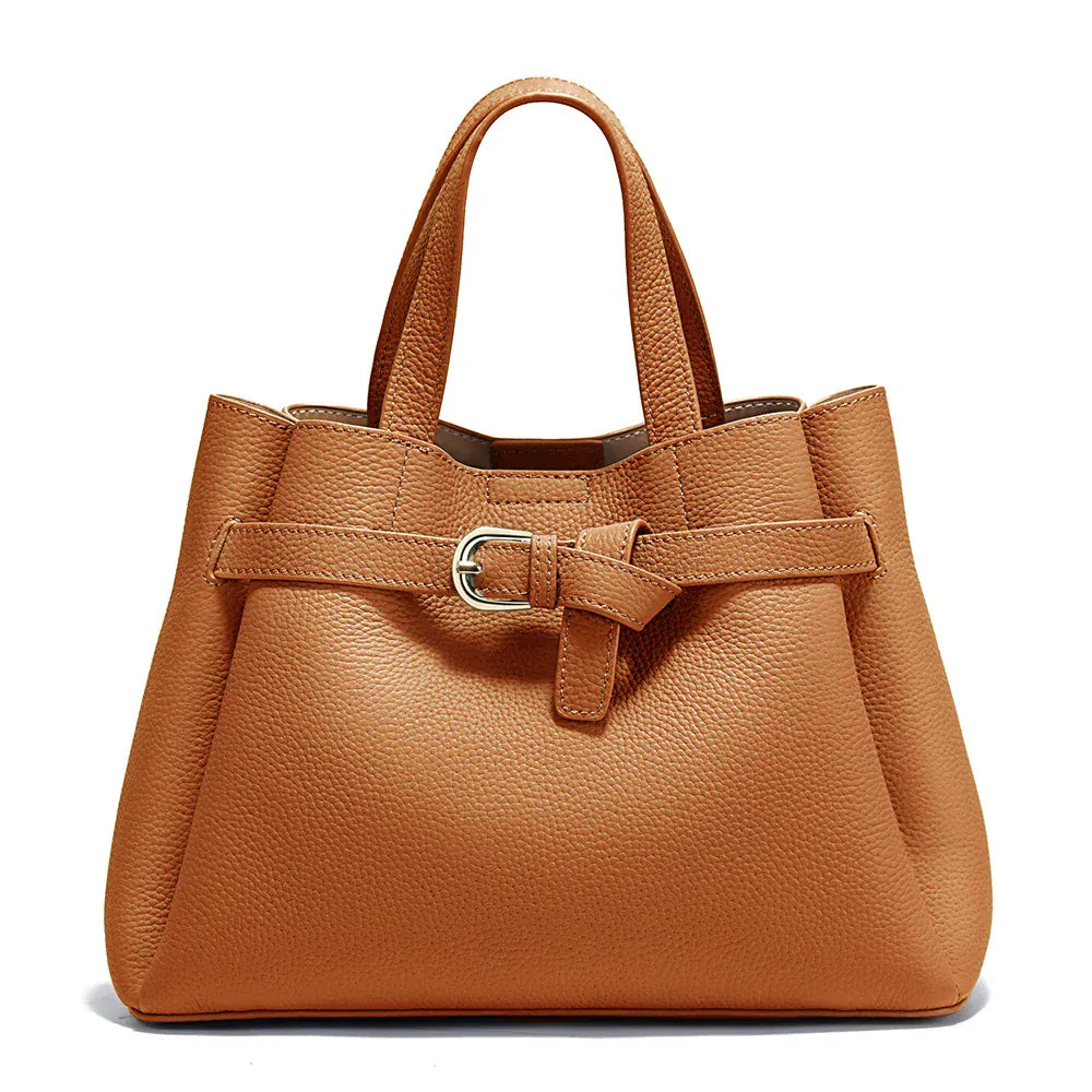 Sac seau ceinture en cuir Marron