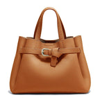 Sac seau ceinture en cuir Marron