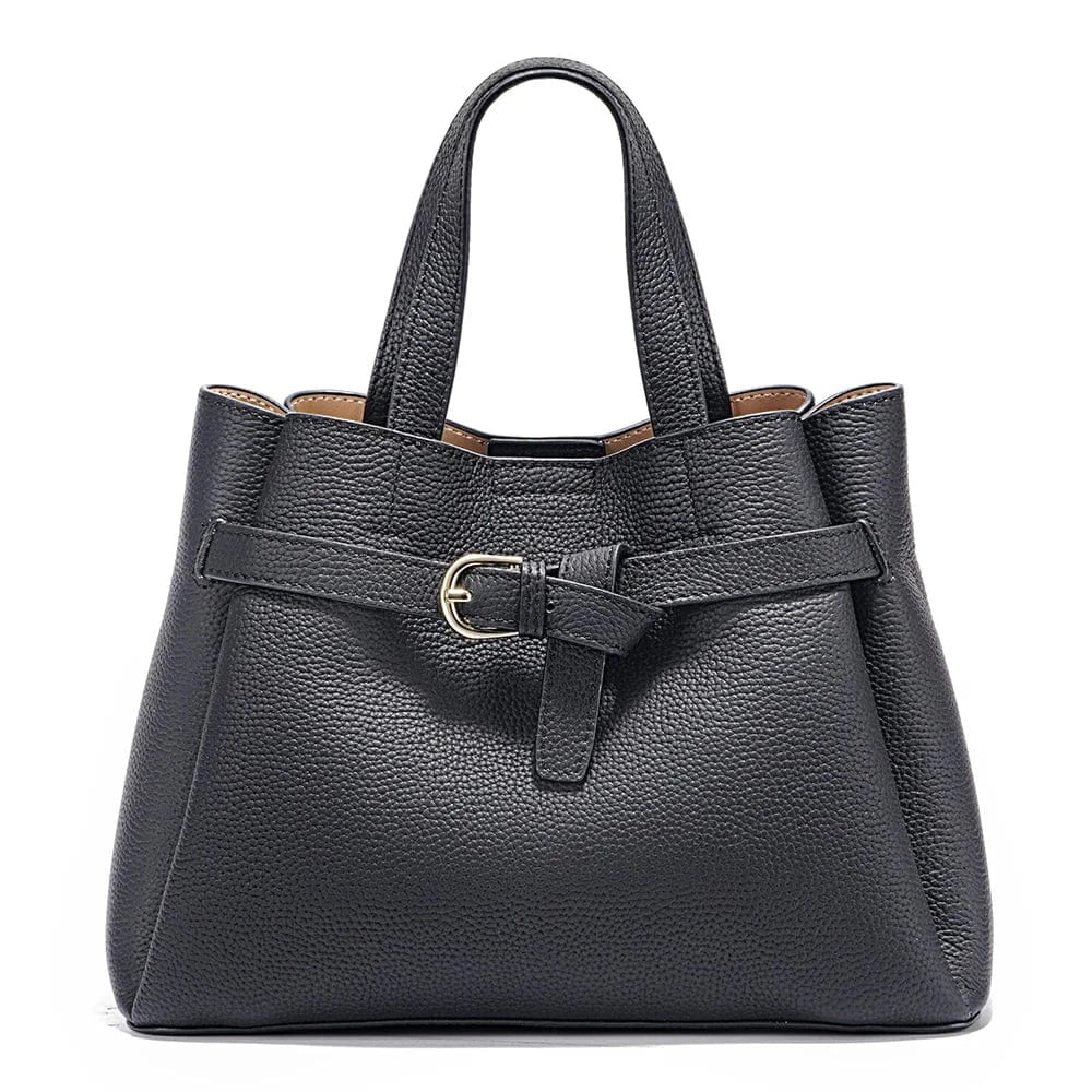 Sac seau ceinture en cuir Noir