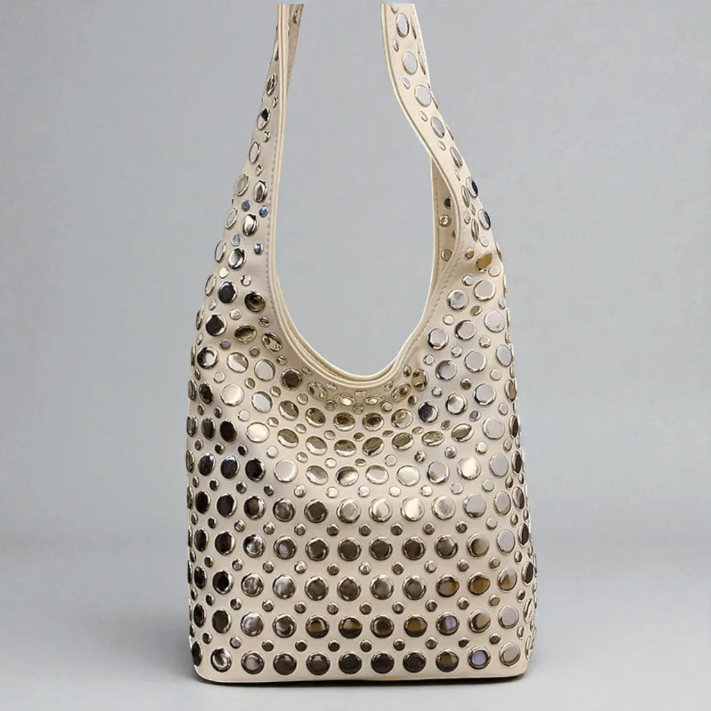 Sac seau clouté Beige