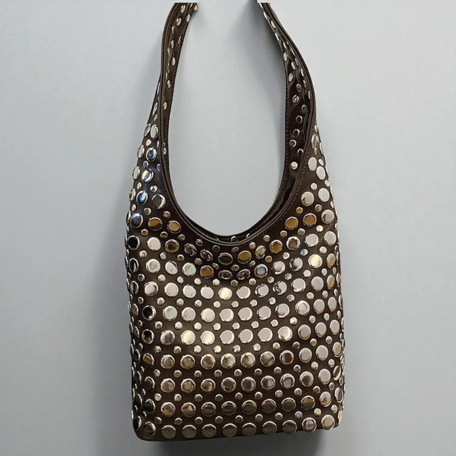 Sac seau clouté Café