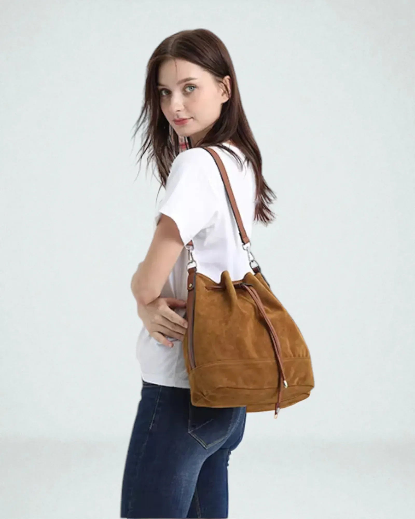 Sac seau cordon similicuir