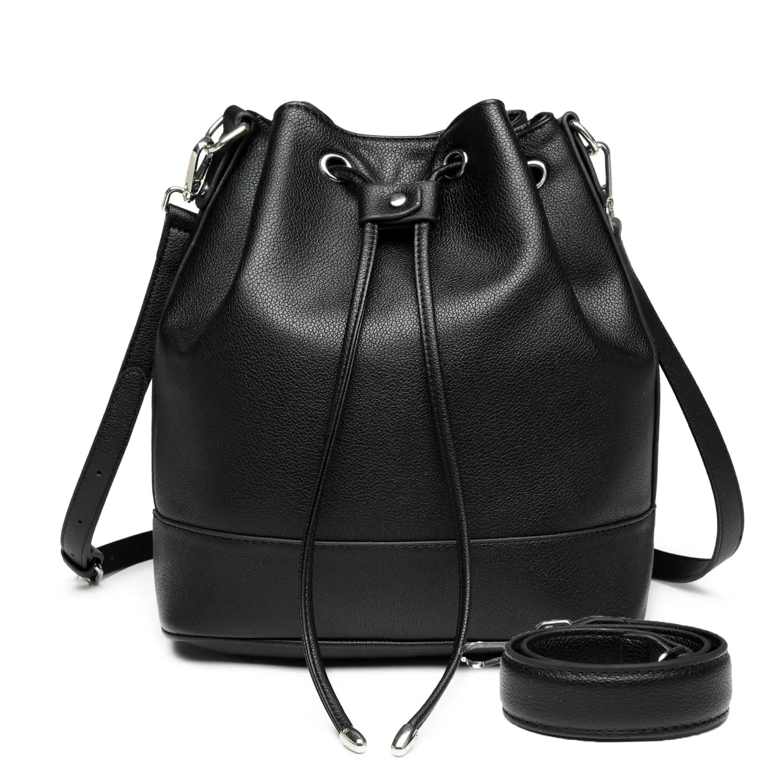 Sac seau cordon similicuir Noir