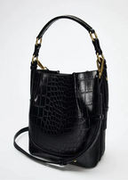 Sac seau croco noir Noir