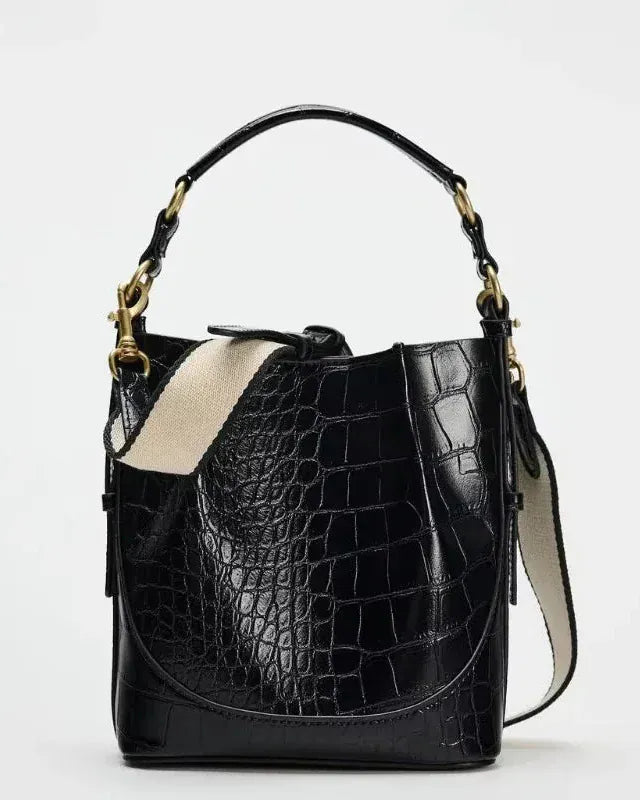 Sac seau croco noir Noir