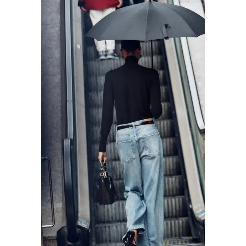 Sac seau croco noir Noir