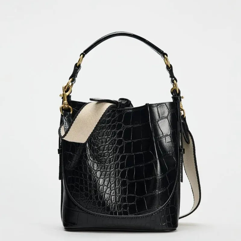 Sac seau croco noir Noir