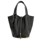 Sac seau cuir éléphant Noir / 18x24x20cm