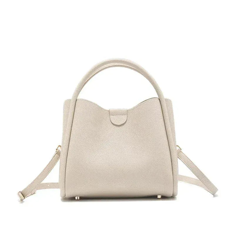 Sac seau cuir grain Blanc