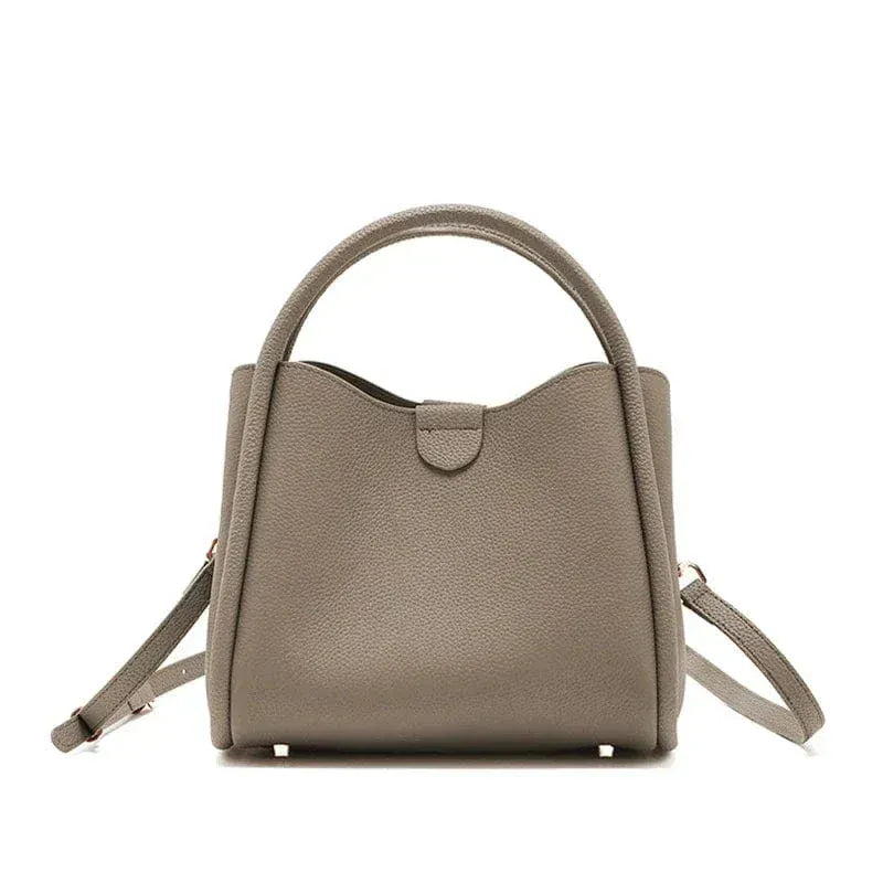 Sac seau cuir grain Gris
