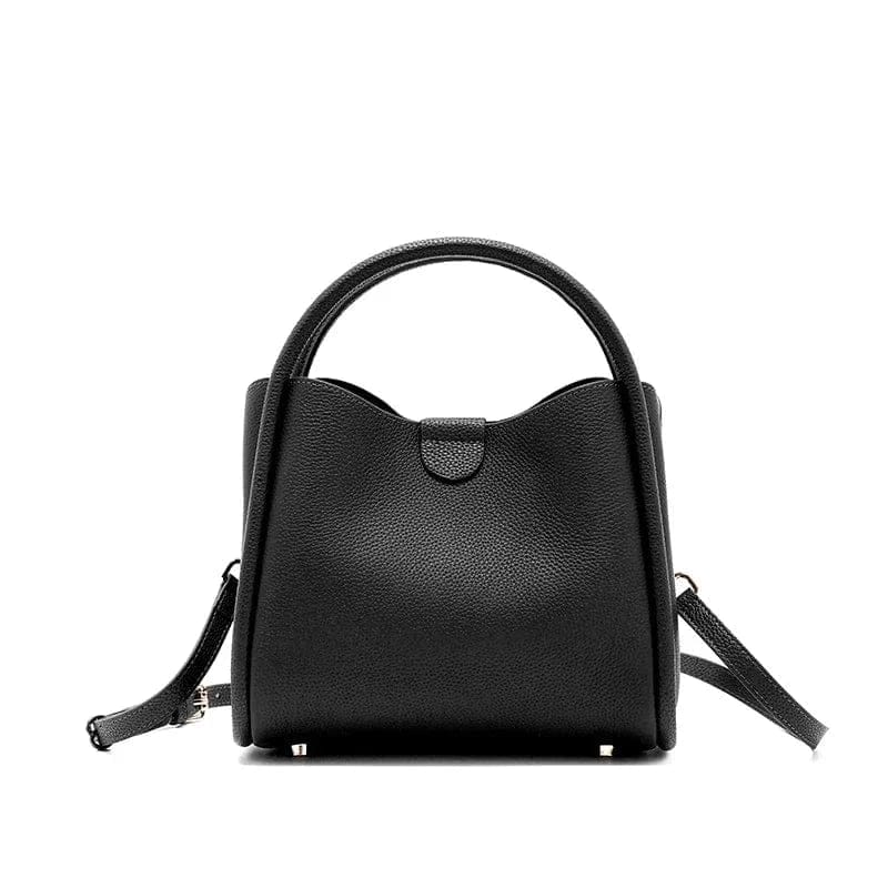 Sac seau cuir grain Noir