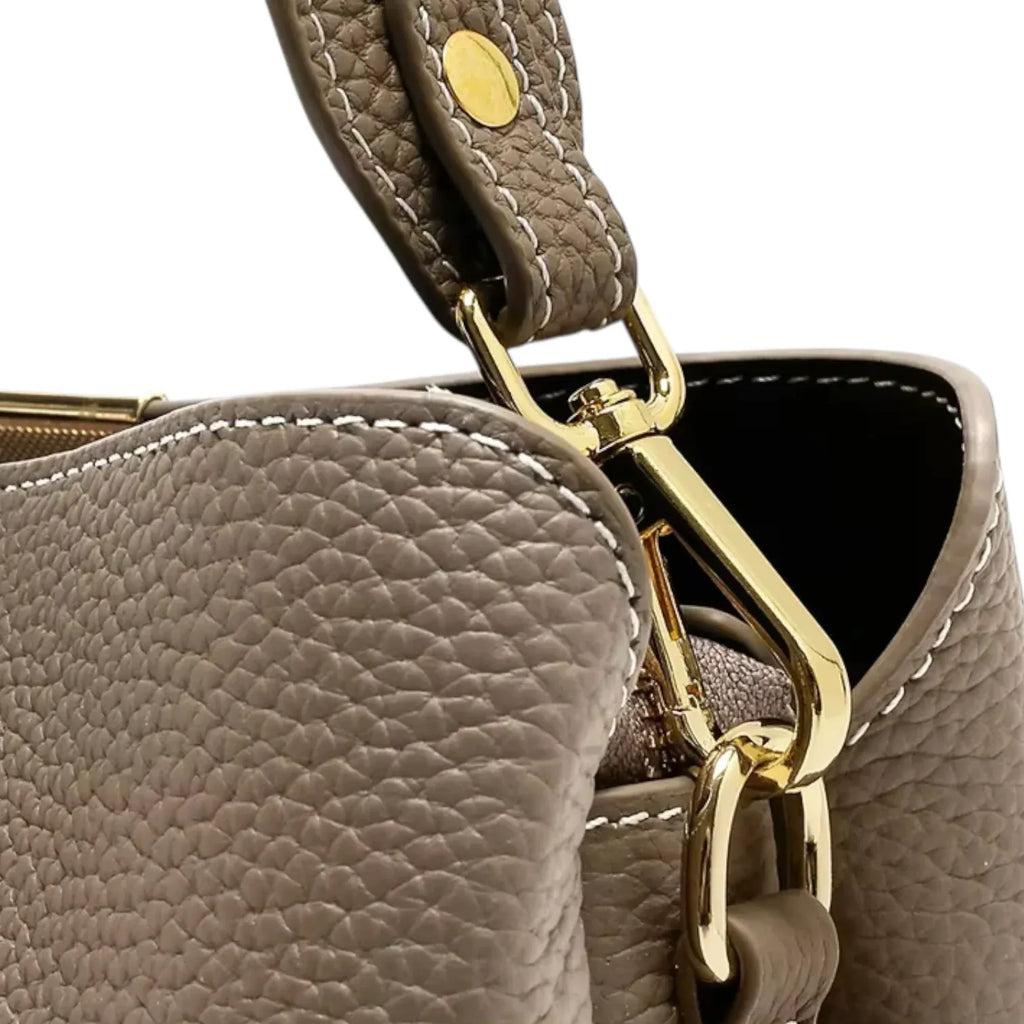 Sac seau cuir grainé