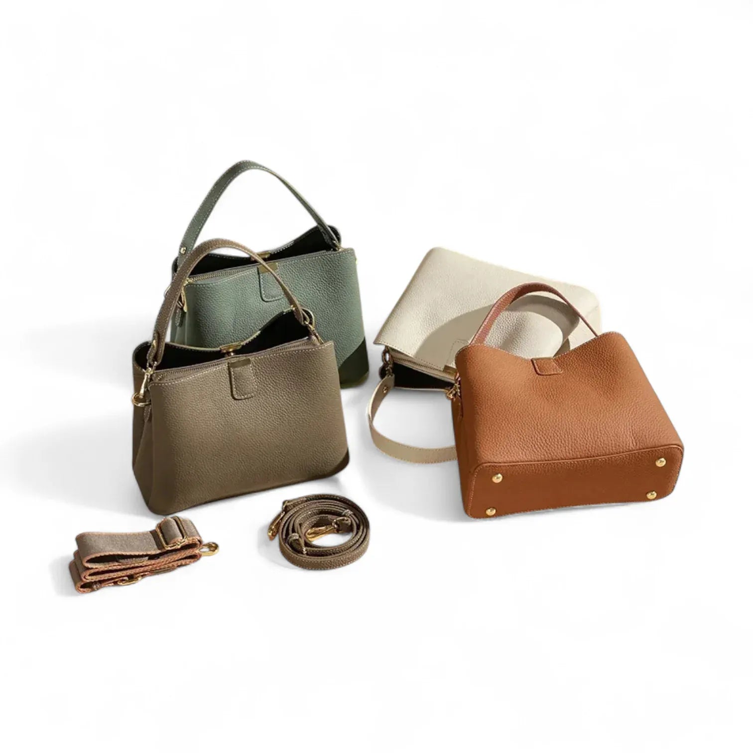 Sac seau cuir grainé