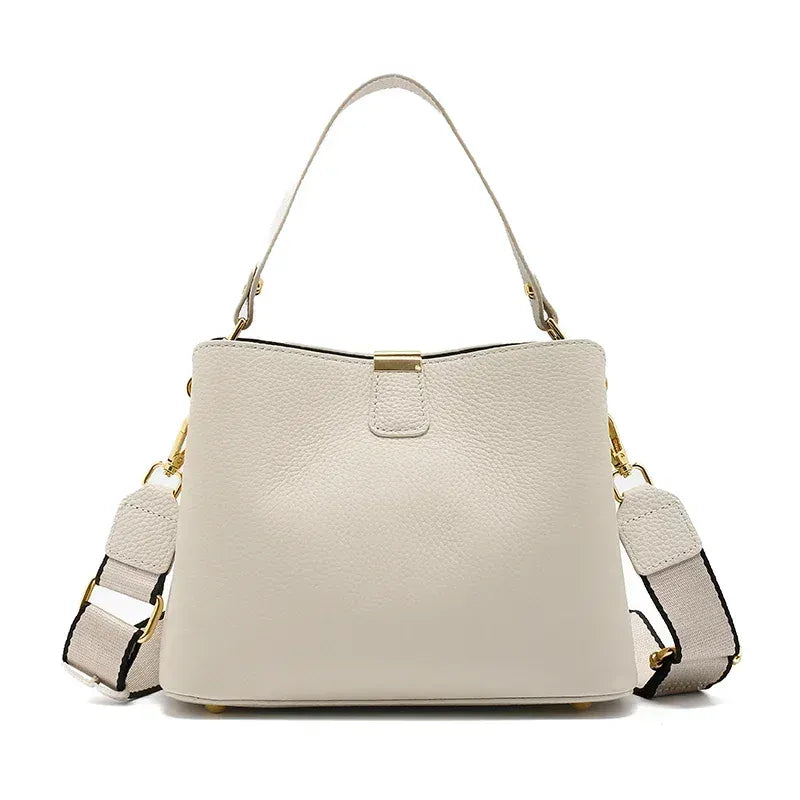 Sac seau cuir grainé Blanc