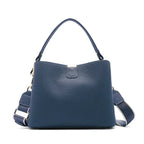 Sac seau cuir grainé Bleu
