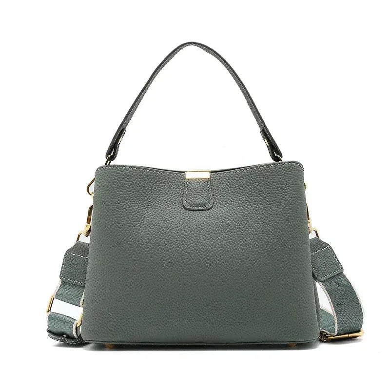 Sac seau cuir grainé Vert