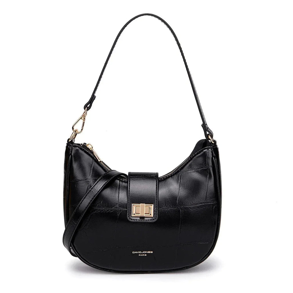 Sac seau cuir jaune Noir