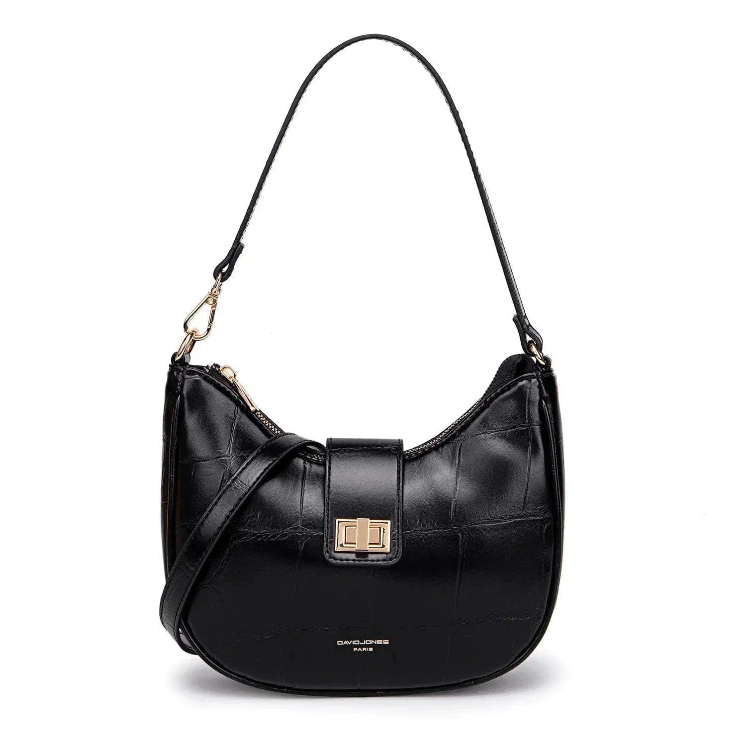 Sac seau cuir jaune Noir