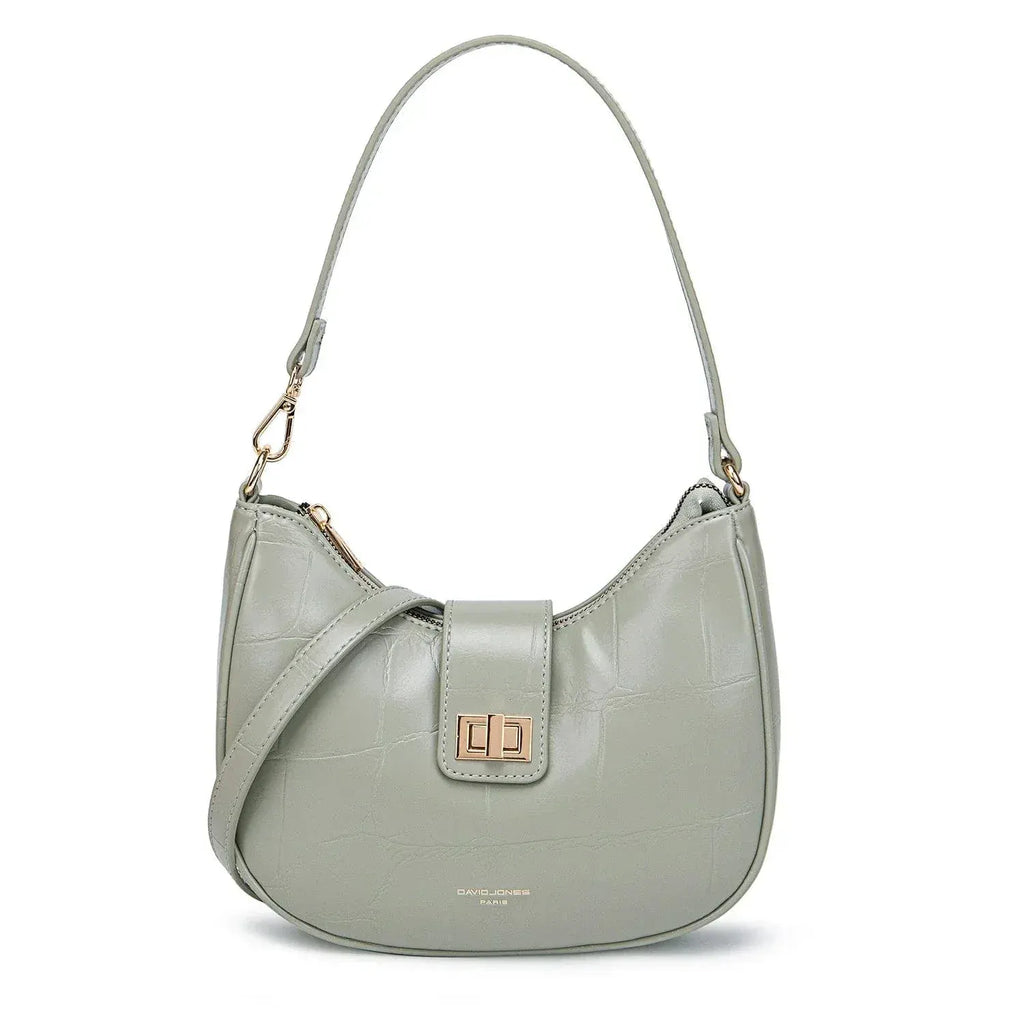 Sac seau cuir jaune Vert