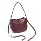 Sac seau cuir marron fermoir