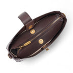 Sac seau cuir marron fermoir