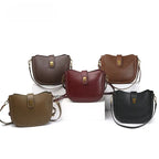 Sac seau cuir marron fermoir