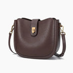 Sac seau cuir marron fermoir Café